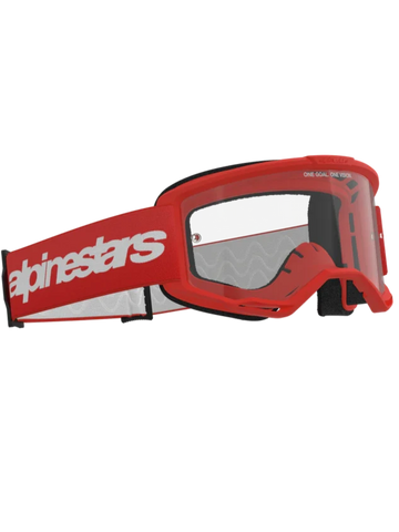 Alpinestars Vision 3 Wordmark Goggles Red - Clear Lens