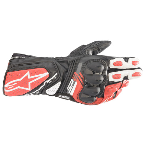 Alpinestars SP-8 V3 Leather Gloves Black/White/Red