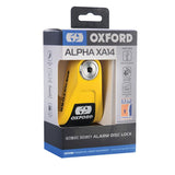 Oxford Alpha XA14 Alarm Disc Lock Yellow