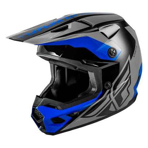 FLY Racing Kinetic Crest Helmet Grey Black Blue