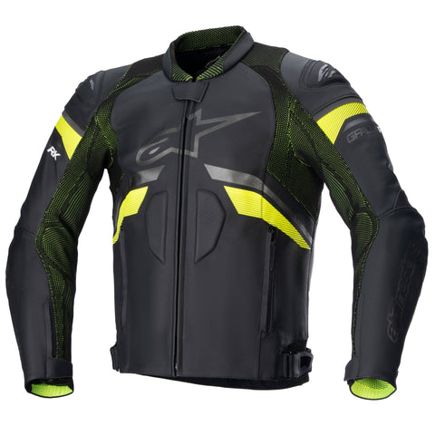 Alpinestars Gp Plus R V3 Rideknit Leather Jkt Black Yellow Fluo