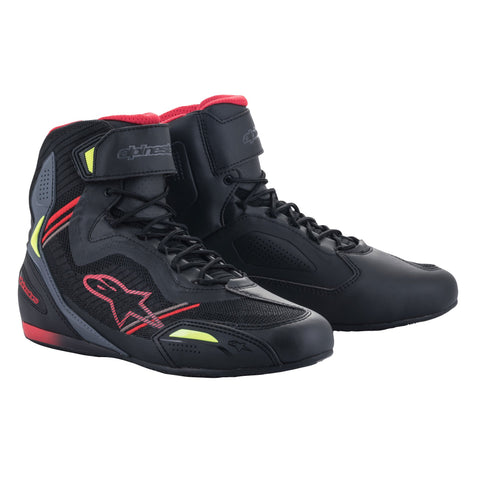 Alpinestars Faster-3 Rideknit Shoes Black Red Yell Fluo