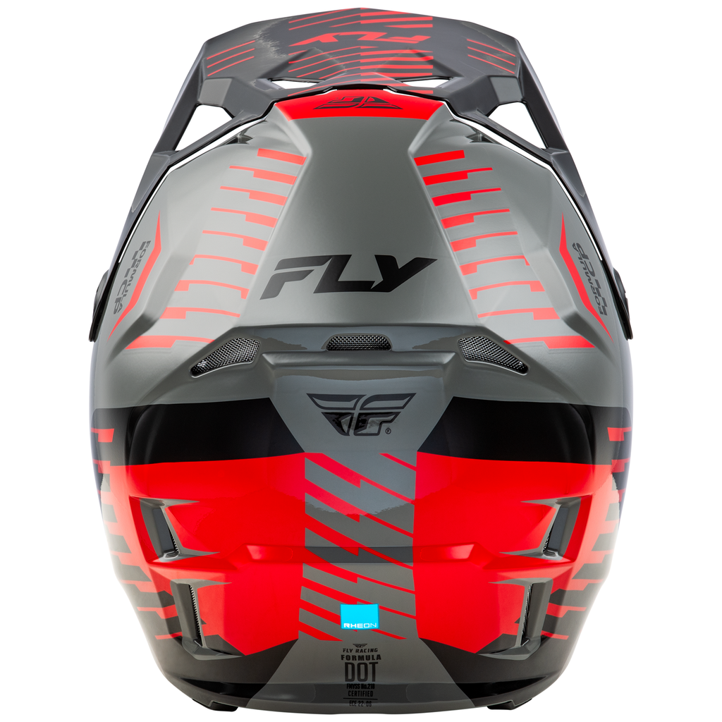 Fly Racing 2025 Formula CP Slice Helmet Grey Red Black AT Motocross