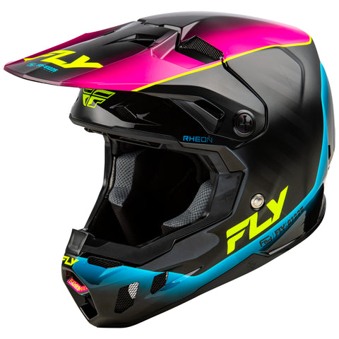 Fly Racing 2025 Formula CC Underglow Helmet Black Pink Blue