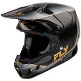 Fly Racing 2025 Formula CC Underglow Helmet Black Grey Gold