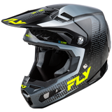 Fly Racing 2025 Formula S Carbon Protocol  Helmet Black Carbon Grey Hi-Viz