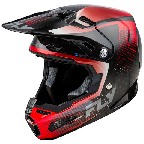 Fly Racing 2025 Formula S Carbon Protocol  Helmet Black Carbon Red