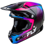 Fly Racing 2025 Formula S Carbon Protocol  Helmet Black Carbon Blue Pink