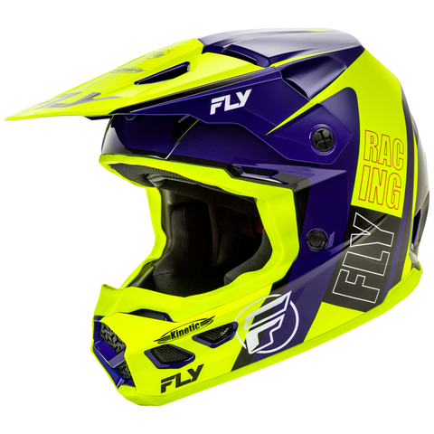 Fly Racing 2025 Kinetic Rally Helmet Hi-Viz Blue Black