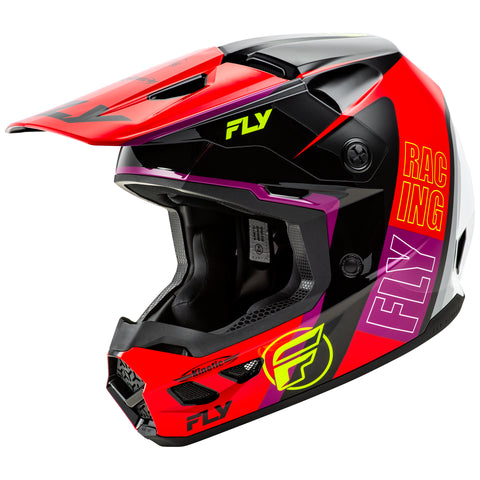 Fly Racing 2025 Kinetic Rally Helmet Red Black White