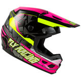 Fly Racing 2025 Youth Kinetic Scorched Helmet Neon Pink Hi-Viz Black