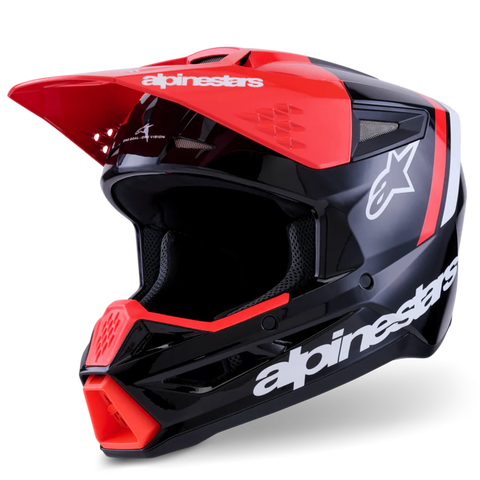 Alpinestars Helmet SM3 Radium Helmet Black Red Fluo White Gloss
