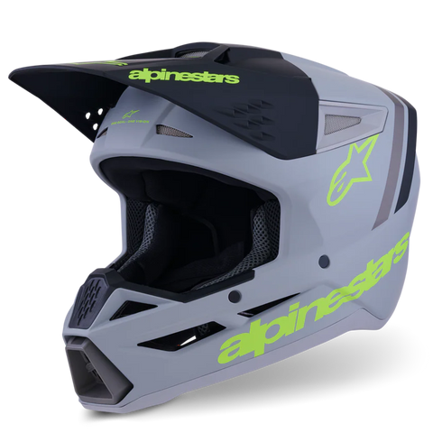 Alpinestars Helmet SM3 Radium Helmet Gray Black Yellow Matt