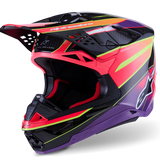 Alpinestars Helmet Supertech SM10 Era Helmet - Pink Violet Yellow Fluo Gloss