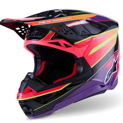 Alpinestars Helmet Supertech SM10 Era Helmet - Pink Violet Yellow Fluo Gloss