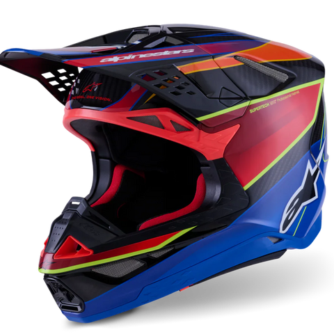 Alpinestars Helmet Supertech SM10 Era Helmet - Blue Red Yellow Fluo Gloss