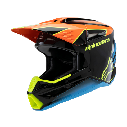 Alpinestars Youth SM3 Fray Orange Yellow Gloss Helmet