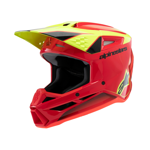 Alpinestars Youth SM3 Fray Red Yellow Black Gloss Helmet