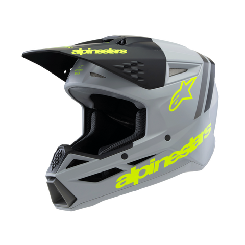 Alpinestars Youth SM3 Radium Grey Black Yellow Matte Helmet