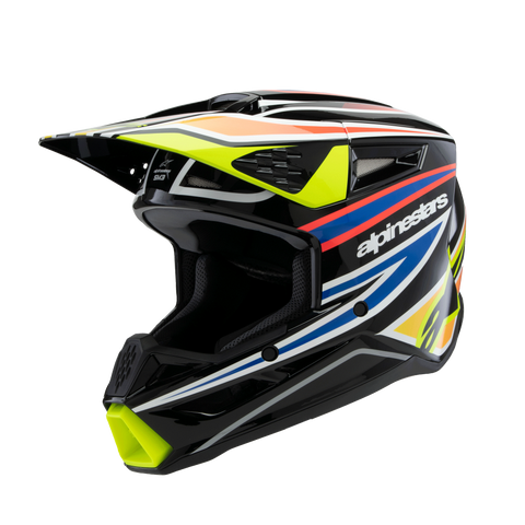 Alpinestars Youth SM3 Wurx Black Yellow Blue Red Helmet