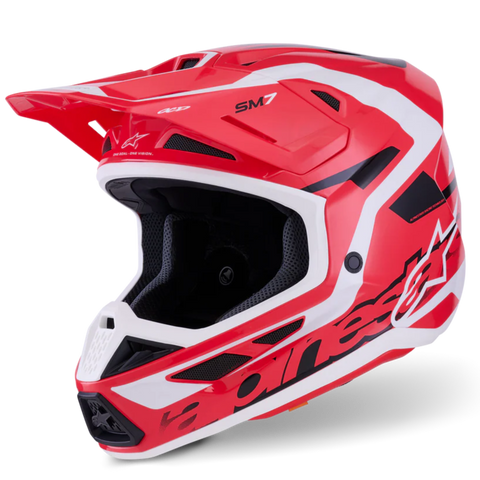 Alpinestars Helmet Supertech S-M7 Deed Helmet - Red Black White Gloss