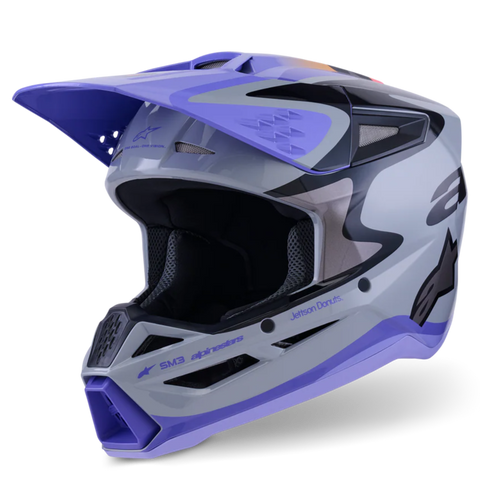 Alpinestars Helmet SM3 Jettson Gray Purple Black Gloss