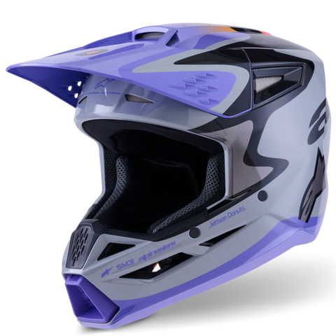 Alpinestars Youth Helmet SM3 Jettson Gray Purple Black Gloss