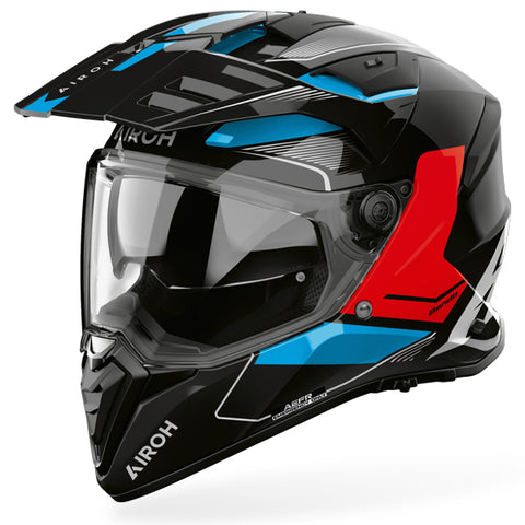 Airoh Bandit Tune Blue Red Gloss Adventure Helmet