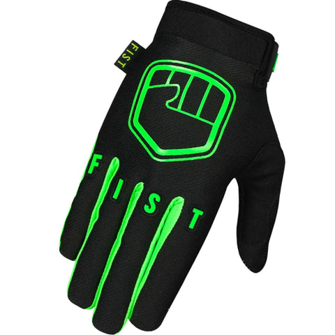 Fist Strapped Stocker Fluro Green Gloves
