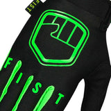 Fist Strapped Stocker Fluro Green Gloves