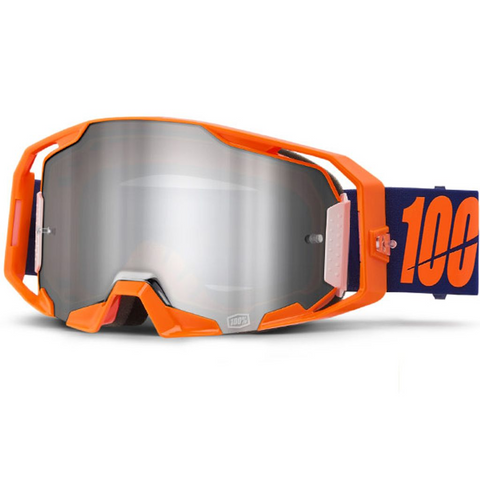 100% ARmatic Goggles Neon Orange - Mirror Silver Flash Lens