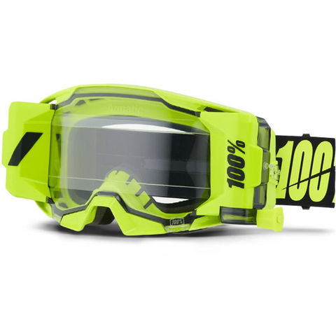 100% ARmatic Forecast Goggles Neon Yellow - Clear Lens