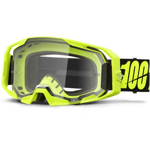 100% ARmatic Goggles Neon Yellow - Clear Lens