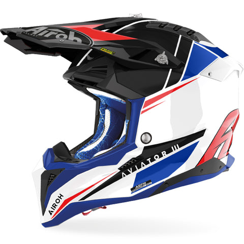 Airoh Aviator 3 Helmet Push Blue Red