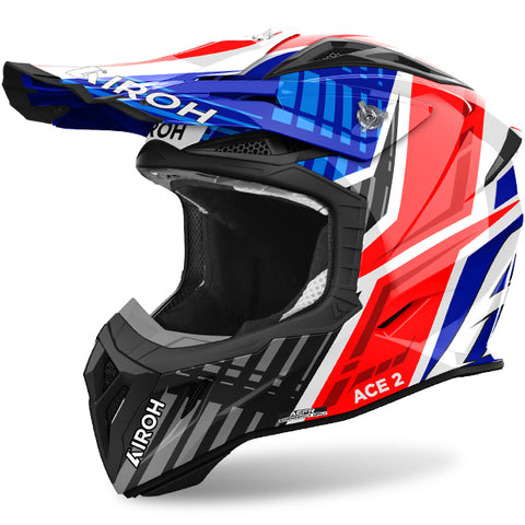 Airoh Aviator Ace 2 Proud Blue Red Gloss Helmet – AT Motocross
