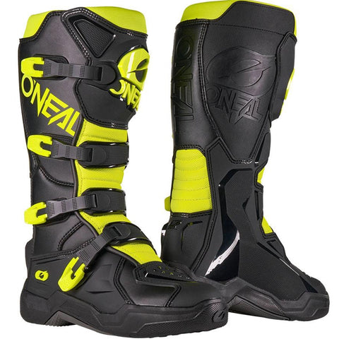 ONeal 3 Series Stealth Black Neon Yellow Motocross Boots