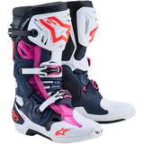 Alpinestars Tech 10 Motocross Supervented Boots Dark Blue White Black Fuxia
