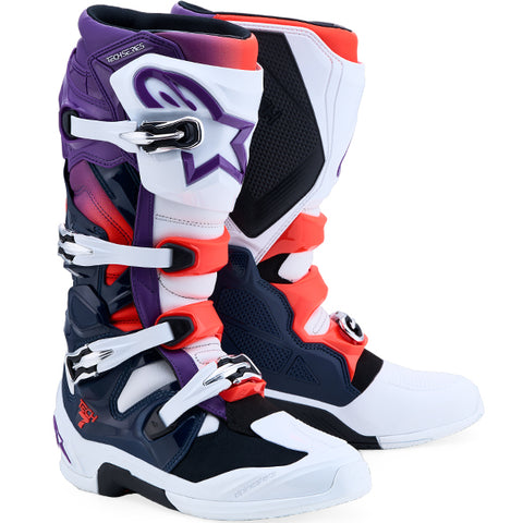 Alpinestars Tech 7 Motocross Boots Purple White Dark Blue Red Fluo