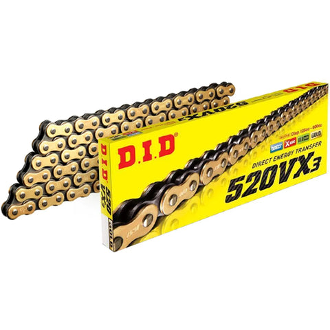 DID VX3 X Ring Motocross Chain - Gold