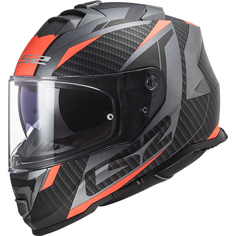 LS2 FF800 Storm II Racer Titanium Orange Motorcycle Helmet