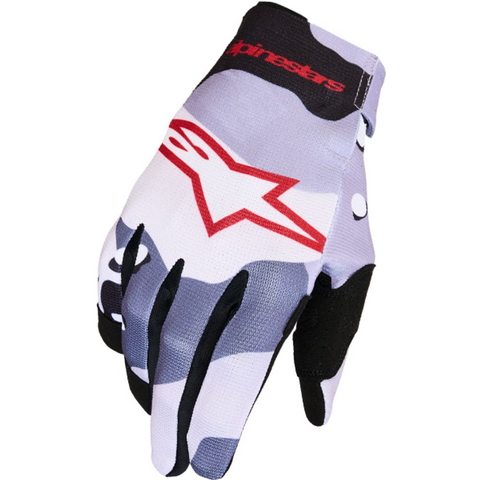 Alpinestars Youth Radar Gloves Ash Grey Light Lilac Red Black