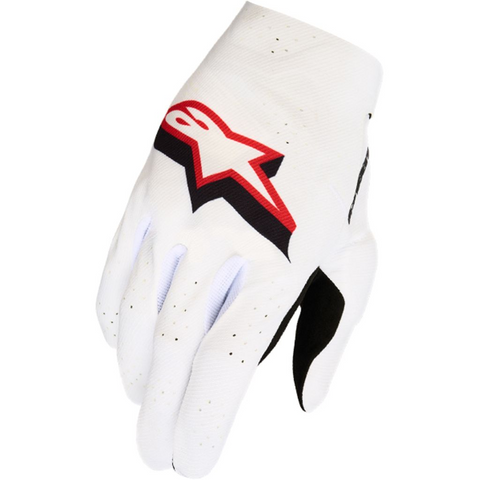 Alpinestars SuperTech Gloves White Black Fire Red