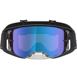2027 Alpinestars Supertech Goggles Atrox - Black Silver Blue Mirror Absolute Vision Lens