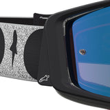 2027 Alpinestars Supertech Goggles Atrox - Black Silver Blue Mirror Absolute Vision Lens