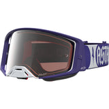 2027 Alpinestars Supertech Goggles Atrox - Deep Blue White Silver Mirror Absolute Vision Lens