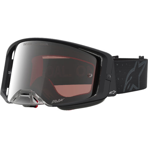 2027 Alpinestars Supertech Goggles Cloak - Black Silver Mirror Absolute Vision Lens