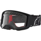 2027 Alpinestars Supertech Goggles Dura Air - Fluid Black Silver Clear Vented Lens