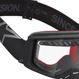 2027 Alpinestars Supertech Goggles Dura Air - Fluid Black Silver Clear Vented Lens