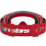 2027 Alpinestars Supertech Goggles Dura Air - Fluid Red Silver Clear Vented Lens
