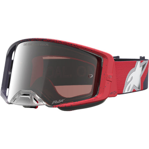 2027 Alpinestars Supertech Goggles Hiten - Black Red Silver Mirror Absolute Vision Lens